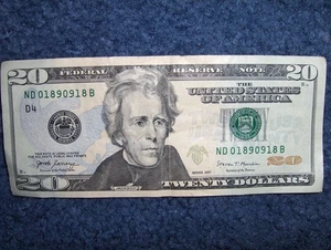 TWENTY DOLLAR FEDERAL RESERVE BIRTHDAY REPEATER NOTE 01890-9-18 SERIAL NUMBER! - Picture 1 of 4