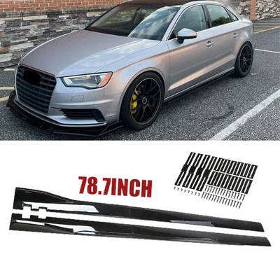 For Audi A4 B8 S4 A3 S3 A5 A6 Side Skirt Extension Splitter Spoiler Gloss Black Foto 1 de 4