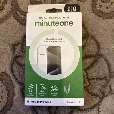 MINUTEONE iPhone 16 Pro Max Minute One Case and Glass Screen protector Drop Protection