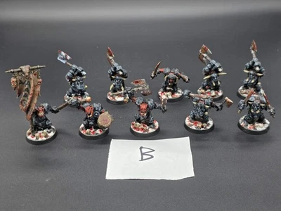 warhammer fantasy age of sigmar ORRUK WARCLANS Ardboyz black orcs x 10 Lot B - Image 1 of 4
