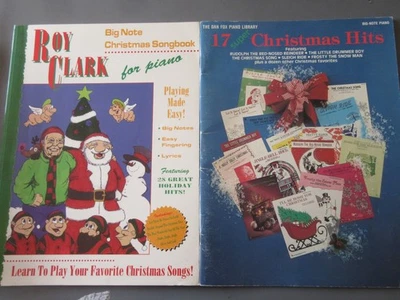 Livros de canções de piano de Natal Roy Clark nota grande Natal e 17 super sucessos de Natal - Imagem 1 de 4