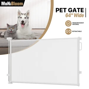 34" Height Pet Dog Gate Retractable Baby Safety Barrier Mesh Stair Doorway Fence - Picture 1 of 9