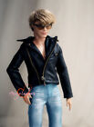 1/4 1/3 IP-SID/EID Uncle ID BJD Doll Clothes PU Leather Jacket Oblique Zipper