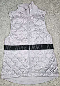 Nike AeroLayer Thermore Women’s Size S Small Quilted Running Vest Silver Gray - Picture 1 of 4
