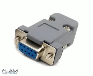 Connecteur DB9 Femelle 9 broches + boitier /Female connector solder 9 pins + box - Zdjęcie 1 z 4