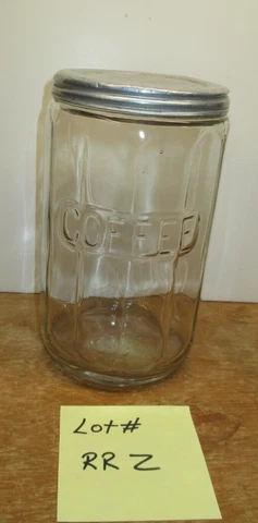HOOSIER CABINET ORIGINAL COLONIAL EMBOSSED COFFEE SPICE JAR   LOT # RRZ Cover