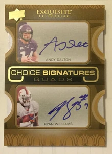 Andy Dalton/Austin Pettis/Greg Little/Williams 2011 Exquisite Choice Quad Auto - Picture 1 of 2
