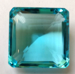 AAA+ 82.65 CT Large Swiss Blue Topaz Square Cut Loose Gemstone @Best Offer Price - Picture 1 of 7