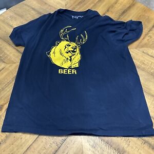 Suburban Riot Shirt Mens XXL  Blue Beer Bear Dear T-shirt Short Sleeve Graphic