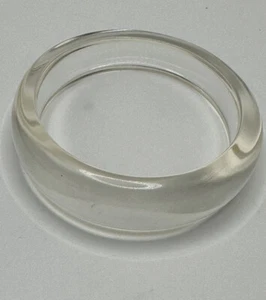 Bracciale Braccialetto Lucite Vintage Metà Secolo Moderno Asimmetrico Trasparente Traslucido - Foto 1 di 5
