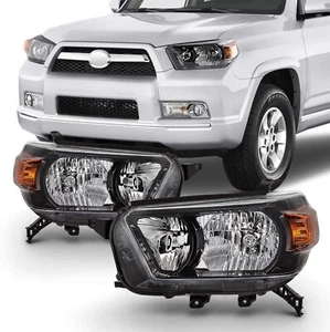For 2010-2013 Toyota 4Runner Smoke Bezel Headlights Headlamps 10-13 Left+Right - Picture 1 of 7