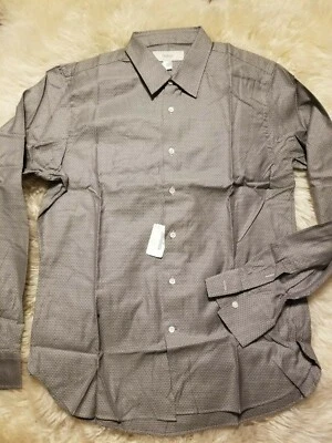 CAMISA RETRO PRINGLE OF SCOTLAND NUEVA CON ETIQUETAS $345 TODO HECHO EN ITALIA 16,5 L GRIS PLATA Foto 1 de 4