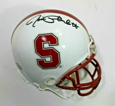 Jim Plunkett HOF 1970 Heisman Trophy Signed Autographed Stanford Mini Helmet JSA - Image 1 of 4