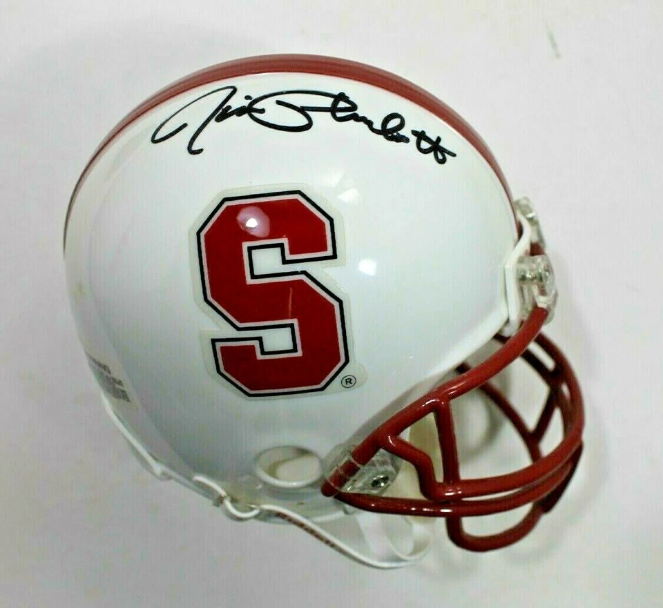 Jim Plunkett HOF 1970 Heisman Trophy Signed Autographed Stanford Mini Helmet JSA - Image 1 of 4