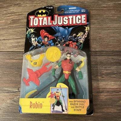 ROBIN ACTION FIGURE TOTAL JUSTICE VINTAGE 1996 KENNER DC COMICS - Image 1 of 4