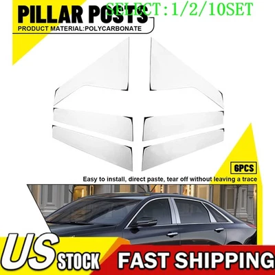 6x Pillar Post Window Door Trim Chrome For Cadillac CT6 2016 2017 2018-20 1~10X Foto 1 de 4