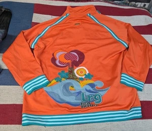 LRG Y2K Jacket L Orange Fresh Outdoors Volcano Full Zip Track Skater Grunge Vtg - Picture 1 of 9