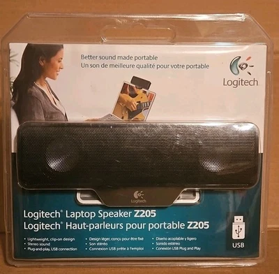Logitech Z205 Portable Laptop Computer Stereo Speaker Lightweight ClipOn NEW - Image 1 of 4