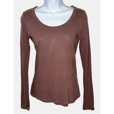 Camiseta Allsaints Rina Top Mujer Talla 4 Marrón Manga Larga Cuello Redondo Minimalista Foto 1 de 4