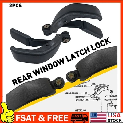 2 peças trava de trava de janela traseira quarto para Toyota Tacoma T100 Hilux 1989-00 cinza B - Imagem 1 de 4