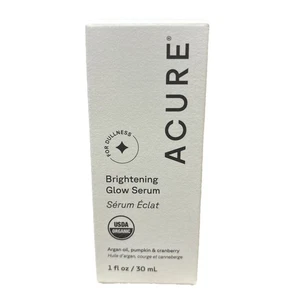 Acure Brightening Glow Facial Serum - 1 Oz Organic Argan Oil, Cranberry, Pumpkin - Picture 1 of 5
