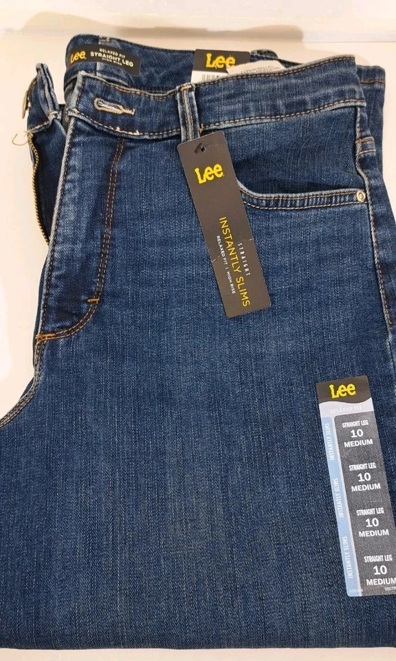 Lee Women's Instantly Slims Relaxed Fit Straight Leg 10 Medium Ellis 103404897
