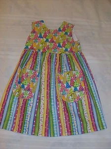 HANDGEFERTIGTES KLEINES MÄDCHEN GESTREIFTES KLEID MIT PARTYHUT DESIGN GRÖSSE 2 - Bild 1 von 1