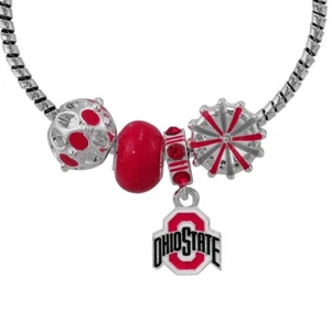 New Ohio State Buckeyes 4-Charm with Team Logo Cuff Bracelet,  NCAA - Picture 1 of 1