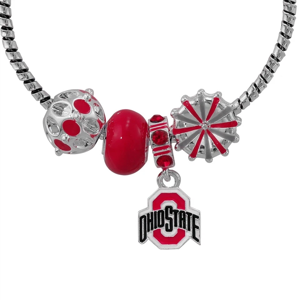 New Ohio State Buckeyes 4-Charm with Team Logo Cuff Bracelet,  NCAA - Image 1 of 1