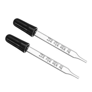 2pcs Eye Dropper 1ml Glass Straight Tip Graduated Dropper with Bulbs Clear - Picture 1 of 7