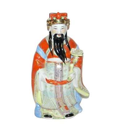 Figura de Buda Dios Fortuna Inmortal Porcelana Rosa Familia China 11.5" De Colección Foto 1 de 4