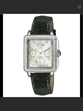 Gevril GV2 NWT Green leather Genuine Diamond Unisex Swiss Watch Retails $1895.00