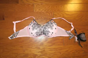❤️ 34C VINTAGE ❤️ BRA LACE SEXY LITTLE THINGS VICTORIA'S SECRET PUSH UP Lg.PADS - Picture 1 of 6