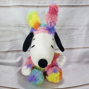 Hallmark Peanuts Snoopy Rainbow Swirl Easter Bunny Plush Stuffed Toy 7 Inch 2018 - Picture 1 of 8