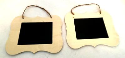 2 Reusable Chalkboard Sign Decorative Hanging Board  7.5" Across X 6" High - Image 1 of 2