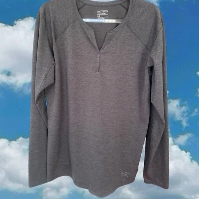 Camisa Térmica Arc’teryx Kadem Henley Mujer Grande Gris Gorpcore Informal Básica Foto 1 de 4