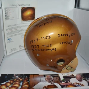 SAM BAUGH RIDDELL FULL SIZE GOLD RK STAT HELMET WASHINGTON REDSKINS + 6 INSC JSA - Picture 1 of 12