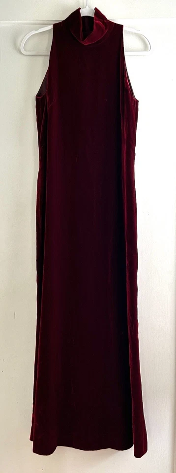 Винтажный Emanuel Ungaro Париж красный бархат вечернее платье миди размер 44 - Изображение 1 из 4