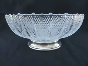 Vintage S KIRK & SON Sterling Silver Base & Crystal Large Centerpiece Bowl  - Picture 1 of 6