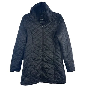 SmartWool Jacket Women Small Black Parka Wool Fill Coat Hooded Puffer Winter - Picture 1 of 17