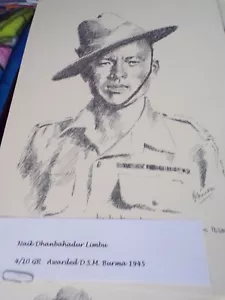 Gurkha D.S.M. Medal Winner-Signed Print - Picture 1 of 1