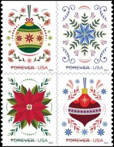 USA 2024 SC#5941 - 5944 2024 Holiday Joy Briefmarken Block/4 - postfrisch (nach 15. September)  - Bild 1 von 1