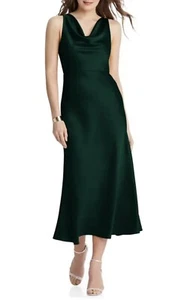 LOVELY Esme Charmeuse Midi Dress in Evergreen at Nordstrom, Size 2. NWT. $187 - Picture 1 of 5