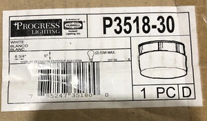 Progress Lighting P3518-30 White Glass with Snap-In Fitter Globe - Picture 1 of 1