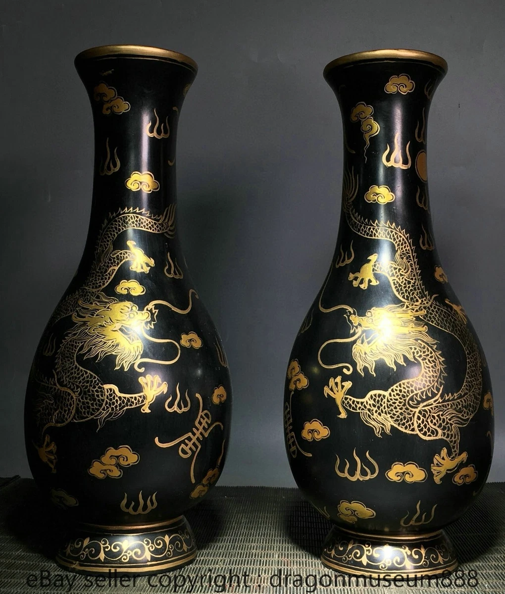 木制黑色中国古董花瓶| eBay