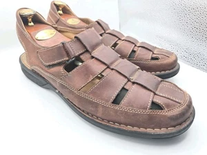 Johnston Murphy 25-1730 Size 13M Brown Sheepskin Fisherman Sandals Mens Shoes - Picture 1 of 6