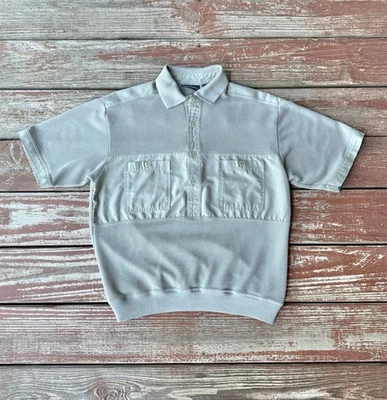 Vintage Puritan Golf Polo Shirt Mens Med Beige Elastic Waist Pockets Beach Polo - Image 1 of 4