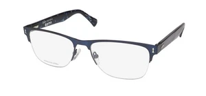 NEW JOHN VARVATOS V181 GLASSES 54-17-145 NAVY MENS JAPAN BLUE HALF-RIM METAL & - Picture 1 of 8