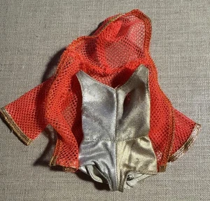 VINTAGE NEW LIVING BARBIE GOLD SILVER SWIMSUIT ORANGE MESH COVER UP NICE! - Picture 1 of 7