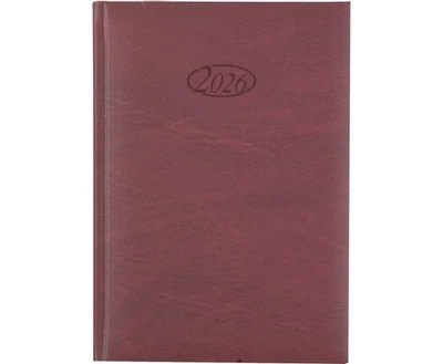 STYLEX Buchkalender / Chefkalender 2026 - DIN A5 (Bordeaux-Rot, hochwertiger )